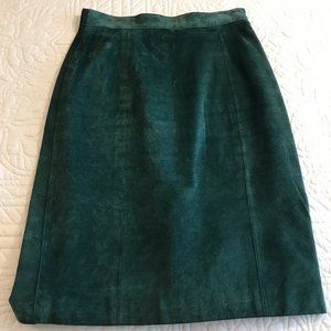 Vintage Dark Green Suede Skirt